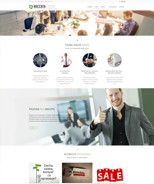 Projekt strony dla Baccata Baccata - layout strony internetowej Angels Advertising