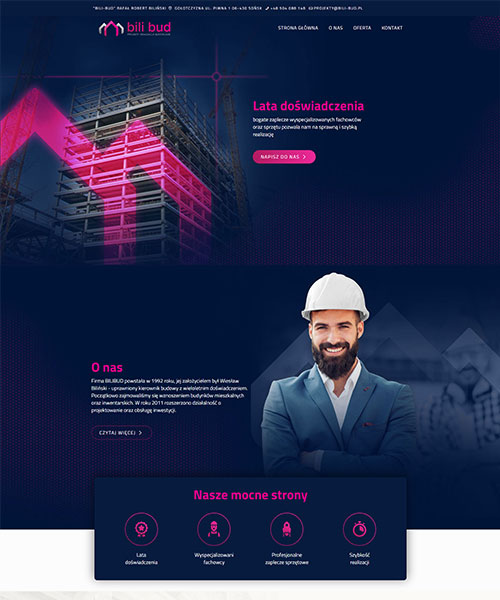 Projekt strony dla Bilibud Bilibud - layout strony internetowej Angels Advertising