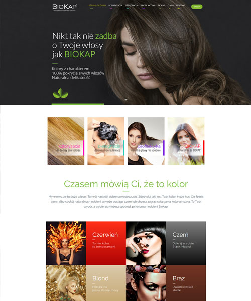 Projekt strony dla Biokap Biokap - layout strony internetowej Angels Advertising
