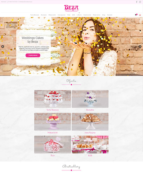 Projekt strony dla Cukiernia bezowa Cukiernia bezowa - layout strony internetowej Angels Advertising