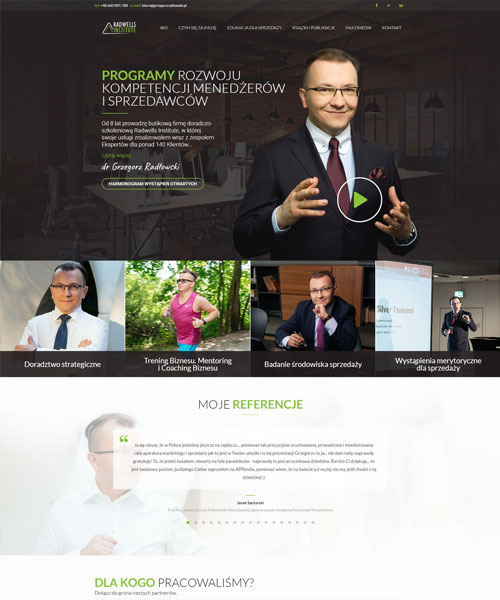 Projekt strony dla Grzegorz Radłowski Grzegorz Radłowski - layout strony internetowej Angels Advertising