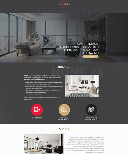 Projekt strony dla Home44 Home44 - layout strony internetowej Angels Advertising