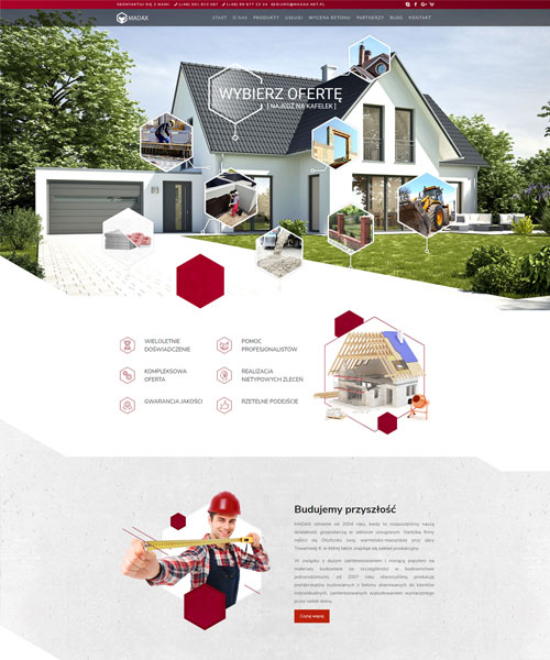 Projekt strony dla Madax Madax - layout strony internetowej Angels Advertising