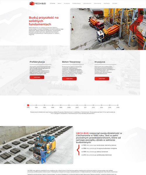 Projekt strony dla Mechbud Mechbud - layout strony internetowej Angels Advertising