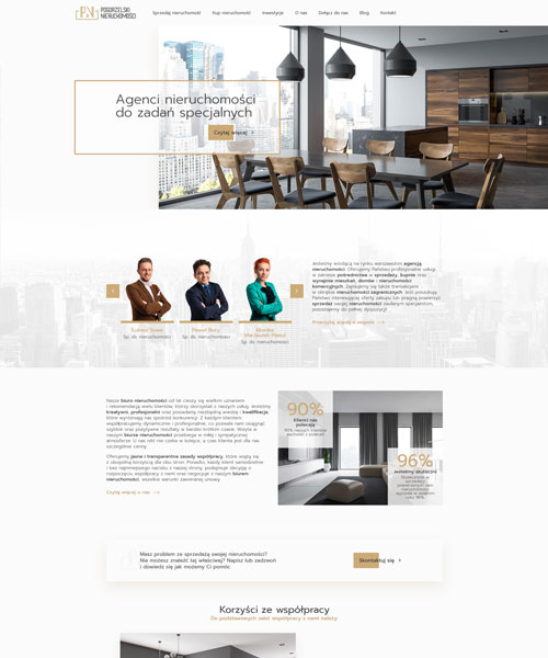 Projekt strony dla Pogorzelski Pogorzelski - layout strony internetowej Angels Advertising